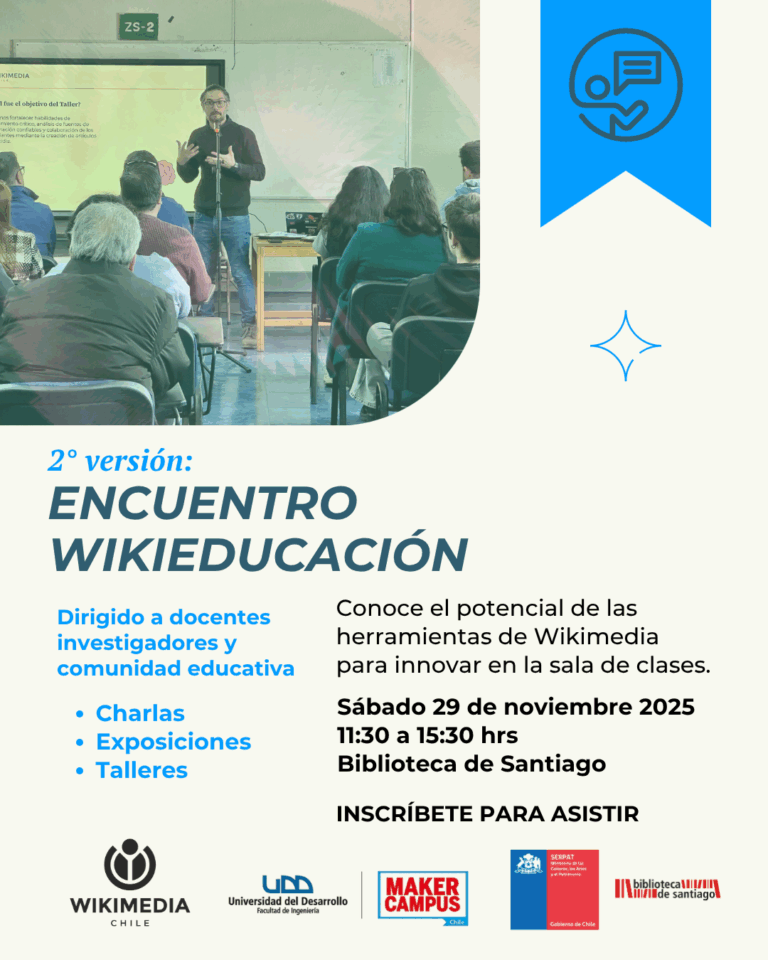 Encuentro WikiEducación 2025: Conoce el potencial de Wikipedia para transformar la educación en Chile 
