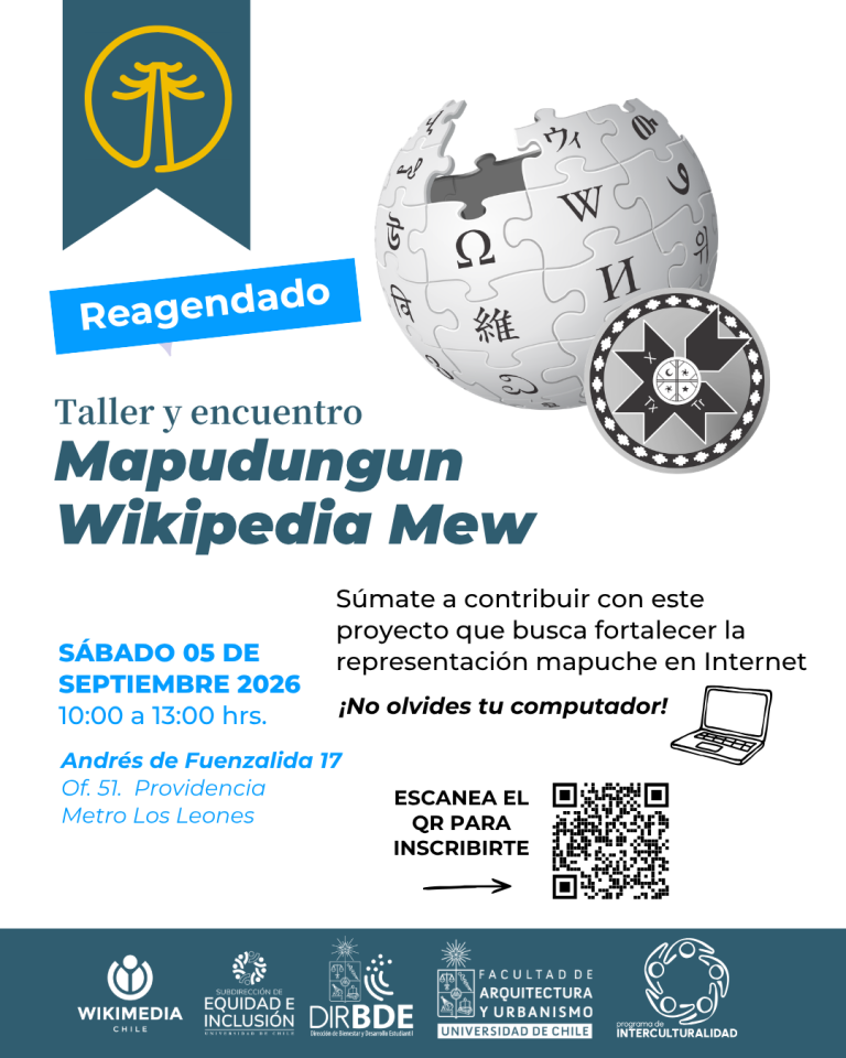 [Evento reagendado] Taller Mapudungun Wikipedia Mew 2026